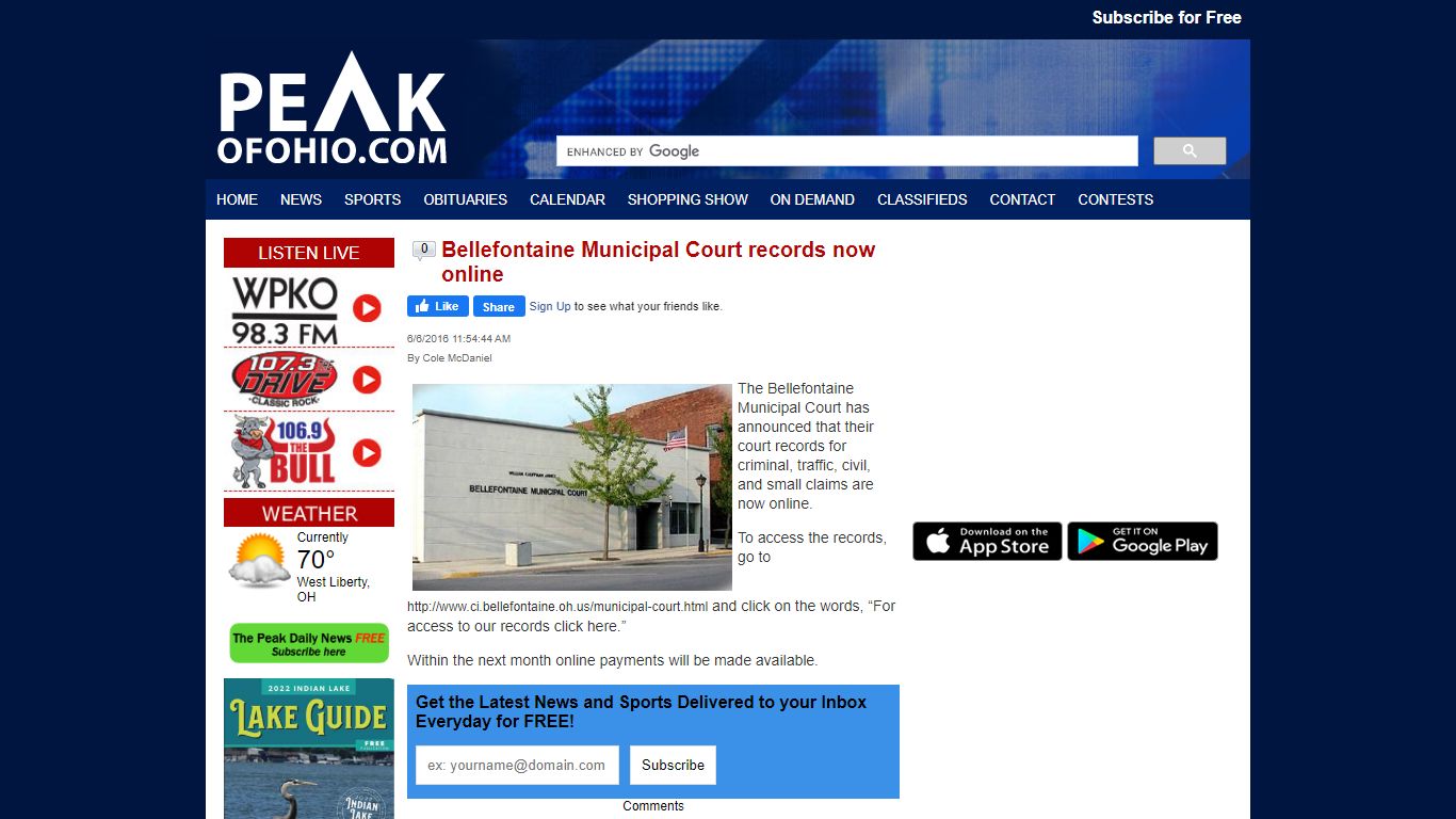 Bellefontaine Municipal Court records now online | Peak of Ohio